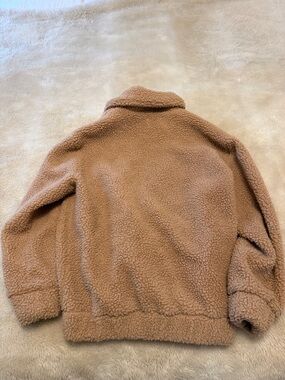 Cozy Teddy Jacket in Light Brown - Women's Plush Coat